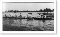 An eight-oared shell boat and crew. race between Harvard University and Cambridge (England) University, Cambridge, Mass, Antique Wall Art