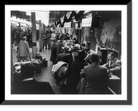 Stream of passengers at New York International Airport where about 15,000 travellers weekly. arrived and departed for foreign countries in 1951, Vintage Wall Art