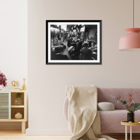 Stream of passengers at New York International Airport where about 15,000 travellers weekly. arrived and departed for foreign countries in 1951, Vintage Wall Art