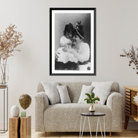 Josie Sadler, half-length portrait, facing left; and child, Antique Wall Art