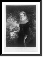 Historic Framed Print, [Mary, Queen of Scots, three-quarter length portrait, standing, facing left; castle in background],  17-7/8" x 21-7/8"