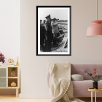 Historic Framed Print, [G&ouml;ring looking through binoculars at the command post of the Luftwaffe Air fleet 2 on the Channel Coast] - 2,  17-7/8" x 21-7/8"