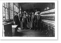 Historic Framed Print, Some of doffers and the Superintendent, Catawba Cotton Mill, Newton, N.C. Ten small boys and girls about this size out of a force of 40 employees. Location: Newton, North Carolina.,  17-7/8" x 21-7/8"