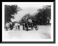 Historic Framed Print, First automobile on Pa. Avenue, 1896,  17-7/8" x 21-7/8"
