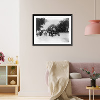 Historic Framed Print, First automobile on Pa. Avenue, 1896,  17-7/8" x 21-7/8"