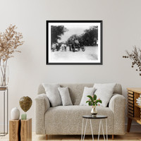 Historic Framed Print, First automobile on Pa. Avenue, 1896,  17-7/8" x 21-7/8"