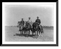 Historic Framed Print, [Theodore Roosevelt, Frank P. Hayes(?) and another Rough Rider, all on horseback],  17-7/8" x 21-7/8"
