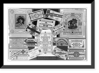 Historic Framed Print, [Composite of 16 printers' advertisement labels],  17-7/8" x 21-7/8"