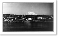 Historic Framed Print, Mt. Rainier and Olympic Range, Olympia, Washington,  17-7/8" x 21-7/8"