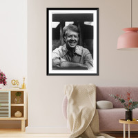 Jimmy Carter, half-length portrait, facing right, in denim shirt with sleeves rolled up, Antique Wall Art