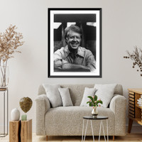 Jimmy Carter, half-length portrait, facing right, in denim shirt with sleeves rolled up, Antique Wall Art
