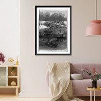 Commodore Farragut's squadron and Captain Porter's mortar fleet entering the Mississippi River - 2, Antique Print