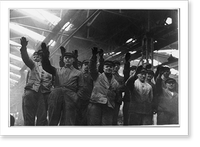 Workers saluting and listening to G&ouml;ring's speech at Weser-Werft (Weser Dockyard) Classic, Historic Print