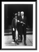 Historic Framed Print, [President Warren G. Harding, full-length portrait, walking with his wife, facing left],  17-7/8" x 21-7/8"