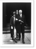 Historic Framed Print, [President Warren G. Harding, full-length portrait, walking with his wife, facing left],  17-7/8" x 21-7/8"