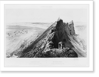 Gibraltar: La ville et le rocher, vus de cr&egrave;tes, Antique Print