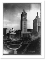 Federal Court & Supreme Court Buildings, Foley Square, New York City, Vintage Poster