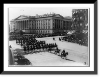 Washington, D.C., June 8, 1912. Columbus Memorial Parade. Pennsylvania Ave & U.S. Treasury. Troop A, 1st Squad, 15th Cavalry, Fort Myer, Va. on horseback, Vintage Print