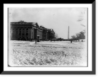 Historic Framed Print, Treasury Building in snow,  17-7/8" x 21-7/8"