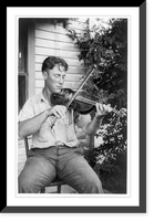 Wayne Perry playing fiddle, Crowley, Louisiana - 2, Vintage Print