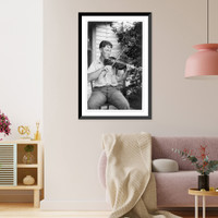 Wayne Perry playing fiddle, Crowley, Louisiana - 2, Vintage Print