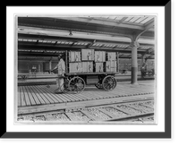 Union Station, Washington, D.C.: Electric baggage truck operated by baggage porter, Vintage Poster