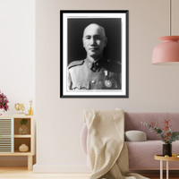 Historic Framed Print, [Chiang Kai Shek, head-and-shoulders portrait, facing left],  17-7/8" x 21-7/8"