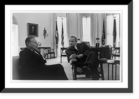 Charles Bohlen, seated, three-quarter length portrait, talking to Lyndon B. Johnson in the Oval Office Classic, Vintage Poster