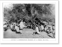 Somaliland protectorate, district commissioner presides at a tribal meeting, Vintage Wall Art