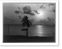 Historic Framed Print, Biscayne Bay by moonlight, Miami, Florida,  17-7/8" x 21-7/8"