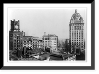 Historic Framed Print, Newspaper Row, San Francisco, Calif.,  17-7/8" x 21-7/8"