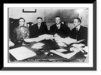 Historic Framed Print, National Baseball Commission, Jan. 1909. Left to right: Harry Pulliam, Aug. Herrmann, Ban Johnson, J.E. Bruce, Secy.,  17-7/8" x 21-7/8"