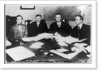 Historic Framed Print, National Baseball Commission, Jan. 1909. Left to right: Harry Pulliam, Aug. Herrmann, Ban Johnson, J.E. Bruce, Secy.,  17-7/8" x 21-7/8"