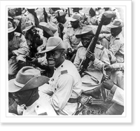 Ashanti troops, serving in the Gold Coast Regiment, resting by the roadside during a break in the march, ca. 1942 Classic, Historic Print
