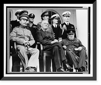Teheran, Iran, Dec. 1943. Front row: Marshal Stalin, President Roosevelt, Prime Minister Churchill on the portico of the Russian Embassy. Back row: General H.H. Arnold, Chief of the U.S. Vintage Wa