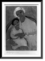 Historic Framed Print, Black Madonna with child,  17-7/8" x 21-7/8"