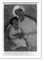 Historic Framed Print, Black Madonna with child,  17-7/8" x 21-7/8"