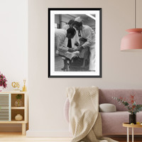 Dr. Jonas Salk innoculating a boy, as two nurses assist him, Vintage Poster