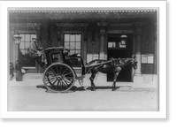 Horse-drawn cab of T. Tilling, with boy inside and driver, London, Vintage Wall Art