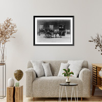 Horse-drawn cab of T. Tilling, with boy inside and driver, London, Vintage Wall Art