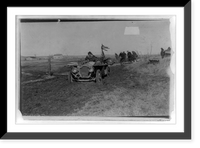 Historic Framed Print, [New York to Paris automobile race - five men trying to pull automobile out of mud],  17-7/8" x 21-7/8"