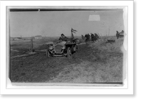 Historic Framed Print, [New York to Paris automobile race - five men trying to pull automobile out of mud],  17-7/8" x 21-7/8"
