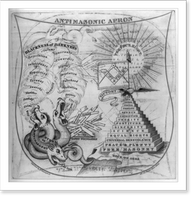 Historic Framed Print, Anti-Masonic apron,  17-7/8" x 21-7/8"