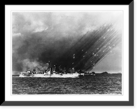 Vintage Photo Print - LSM's (r) sending rockets at shores of Pokishi