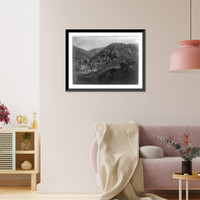 Historic Framed Print, Antimony mines and buildings, Kern County, Calif., about forty miles from Bakersfield,  17-7/8" x 21-7/8"