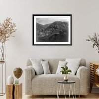 Historic Framed Print, Antimony mines and buildings, Kern County, Calif., about forty miles from Bakersfield,  17-7/8" x 21-7/8"