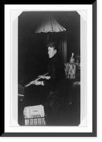 Aileen Bell, full-length portrait, facing left, playing a piano, Historic Reproduction