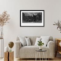 Historic Framed Print, Grace Church at night, Broadway, N.Y..gravure, Gebbie & Husson Co. ltd.,  17-7/8" x 21-7/8"