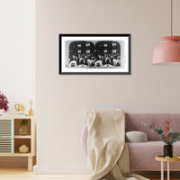 Historic Framed Print, Dining room of the Caf&eacute; Martin Old" Delmonico,  New York City",  17-7/8" x 21-7/8"