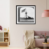 Historic Framed Print, The wrecked Maine, Havana, Cuba - decorated May 30, 1902 by order of President Palma,  17-7/8" x 21-7/8"